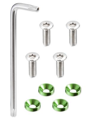 Freate License Plate Bolt License Frame Anti-Theft Screws M6 (Green, 15mm Thread)