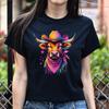 Camiseta Unisex Texas Longhorn Color Splash rosa Texas girl tee Preto Marinho Escuro H