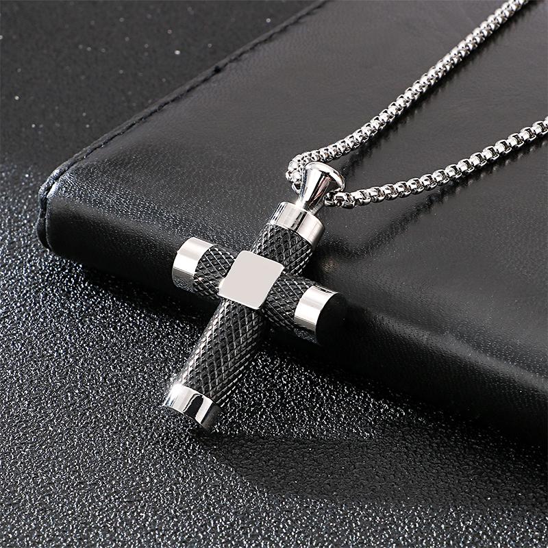 3 Color Cross Pendant 316L Stainless Steel Men's Unique Hip Hop Necklace Party Jewelry