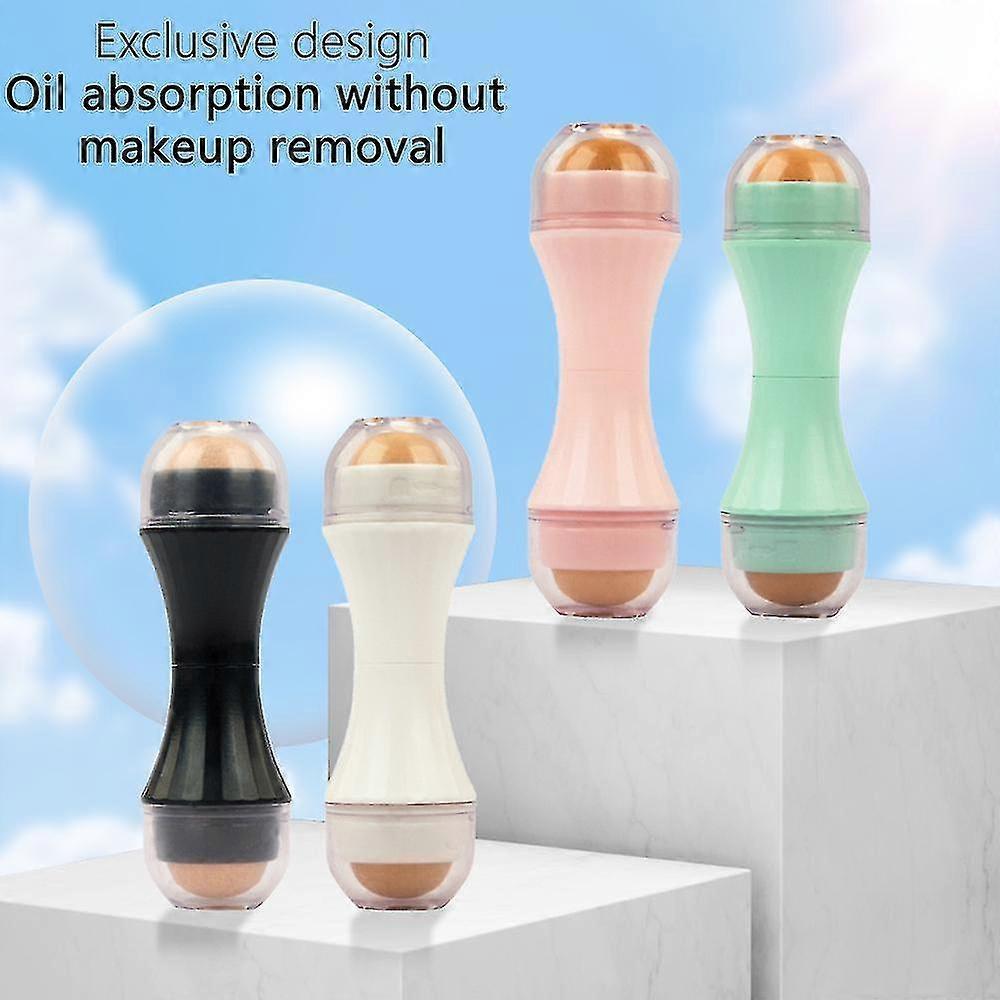 Mini Doppel tragbare Vulkanstein Öl Absaugkugeln Gesichtsreinigung Öl Roller_as