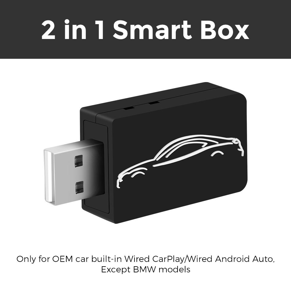 Wired to Wireless CarPlay Adapter Android Auto Wireless Smart Mini Box USB Plug And Play WiFi Automatic Connection For Universal