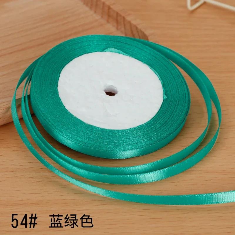6mm Satin Ribbon DIY Artificial Silk Material Christmas Halloween Wedding Birthday Party DecorationHandmade Bows Gift Wrapping