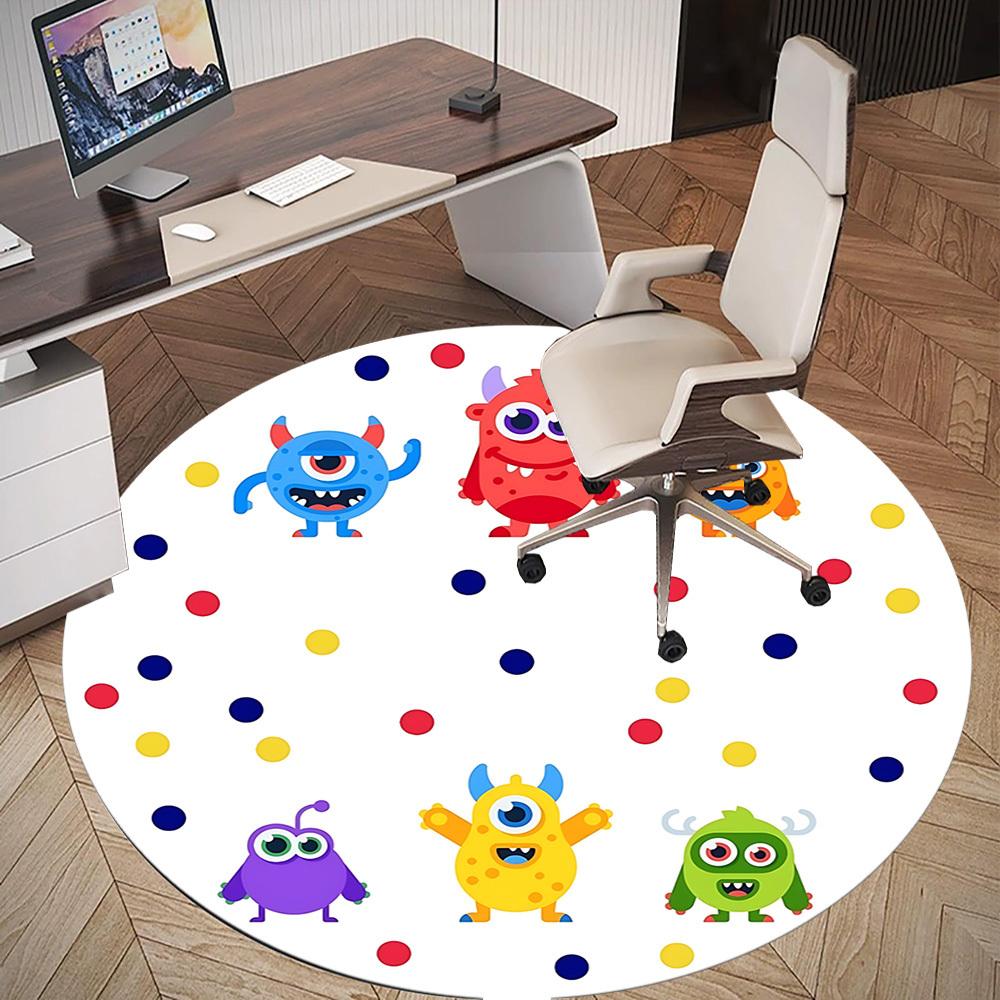 1pc monster circle Round Chair mat Area Rug - Non-Slip, Floor Mat for Office, Bedroom, and Indoor Decor c1125279