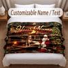 Christmas Theme Soft Blanket Personalized Custom Name Text Print Warm Blanket Home Sofa Bedroom Decor