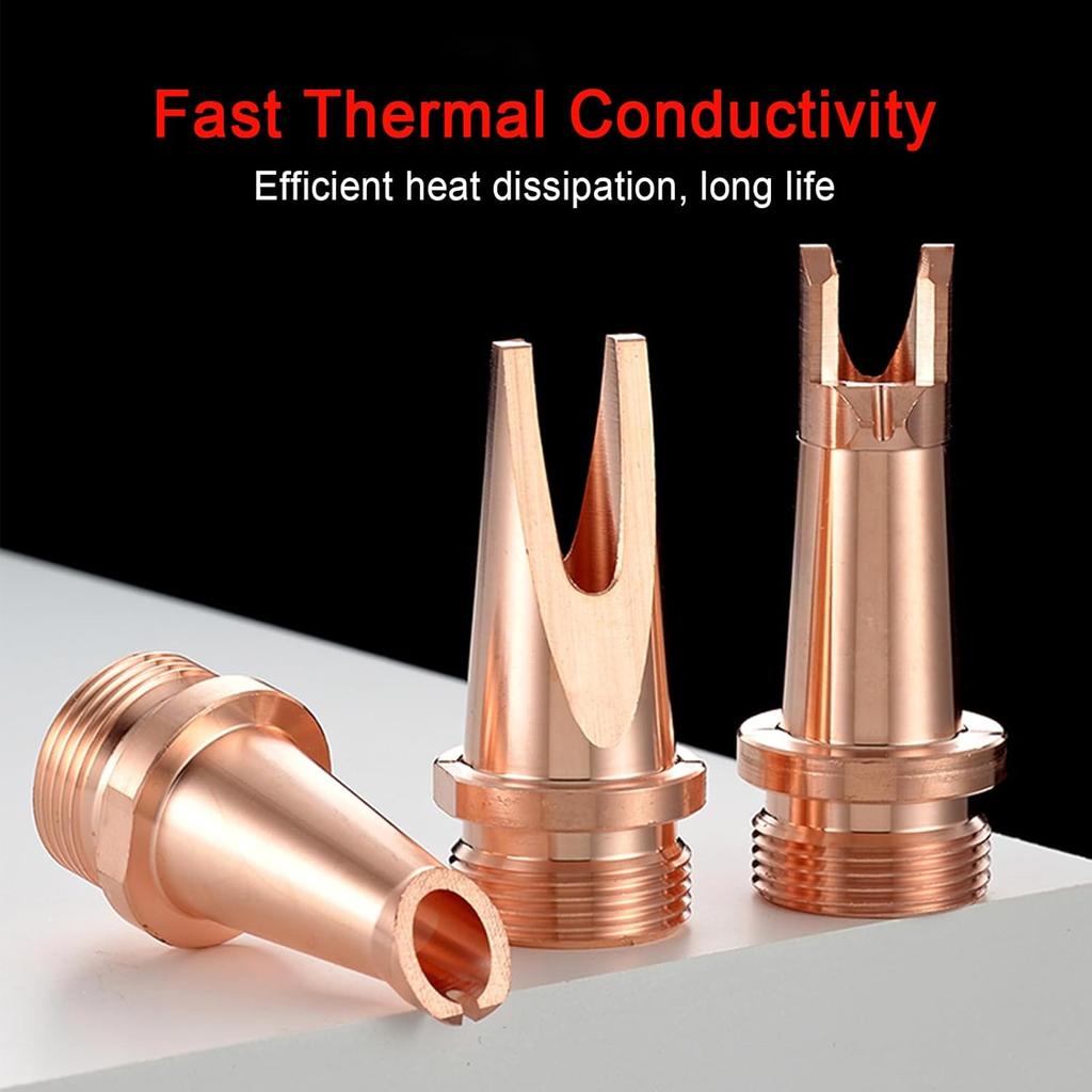 MCWlaser 5 Pcs Laser Welder Nozzle Tip Kit Cutting Copper Nozzles for Portable Laser Welding Gun Laser Welder Head Laser Welding Machine