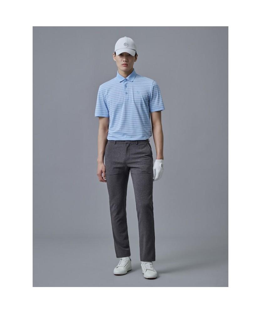 BEANPOLE GOLF Men'S Cooling Fine Stripe Short Sleeve T-Shirt - Sky Blue