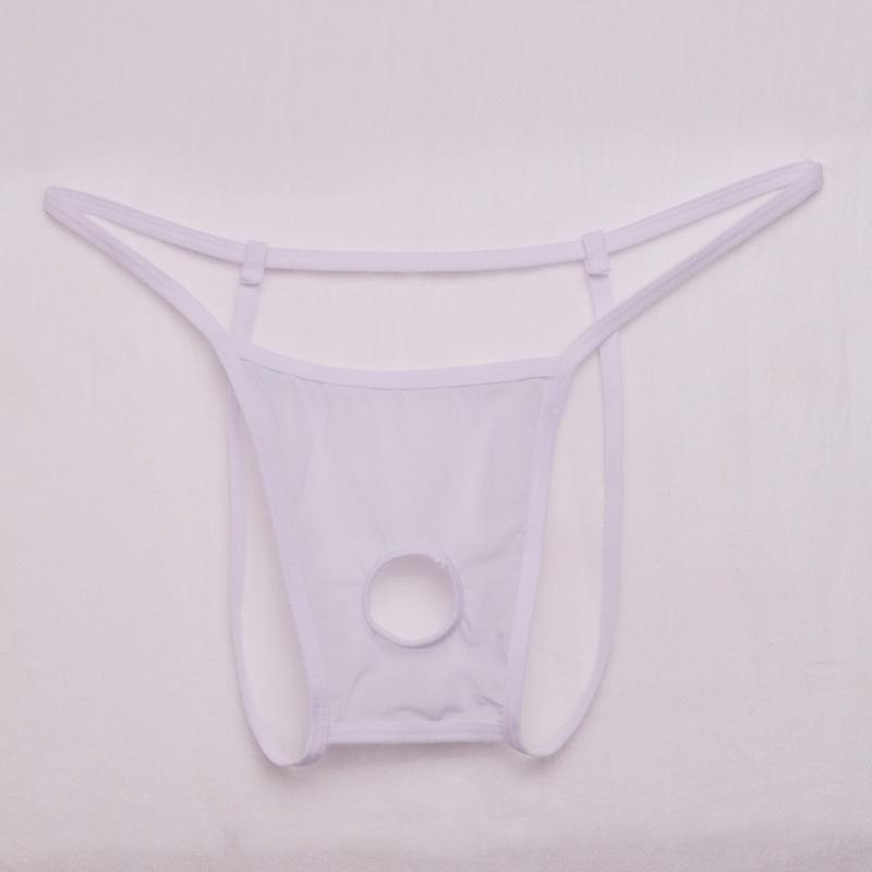 Men's Open Butt Transparent See-Through Thong with Open Crotch