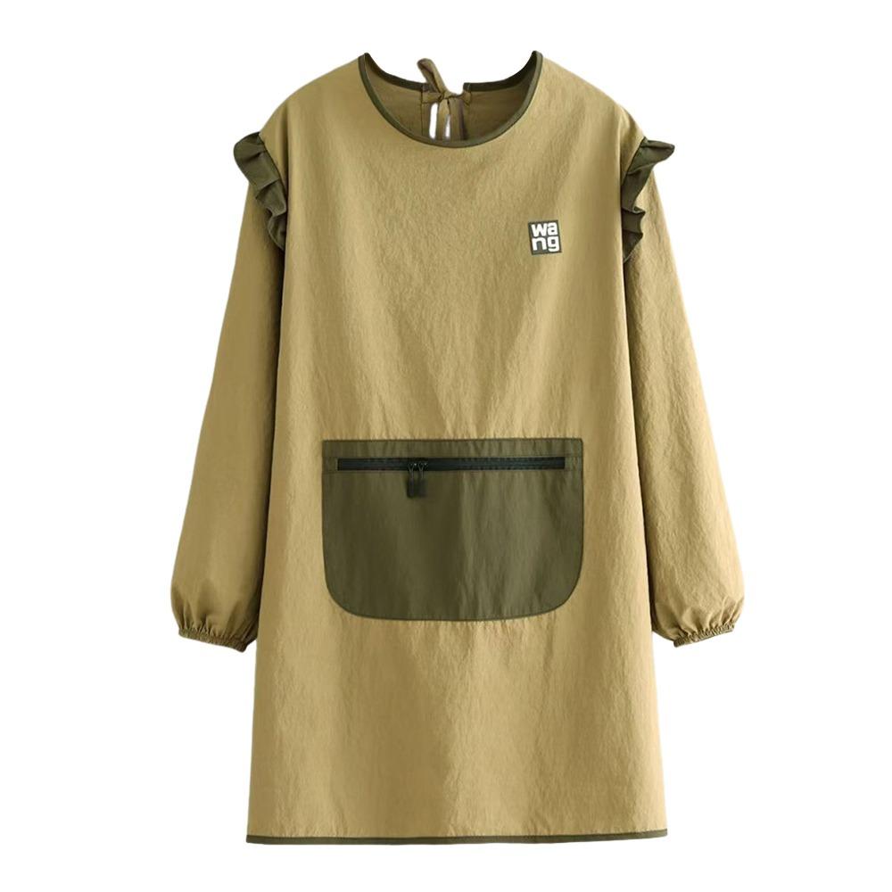 Anti-Fouling Küchenschürze mit Rüschenrand Restaurantuniform Floristikgeschäft Arbeitskleidung für Damen