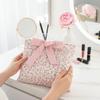 Large Capacity Cosmetic Organizer Portable Makeup Bag Floral Book Storage Bag  Tutorial Use
