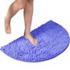 Non-Slip Chenille Half-Round Floor Mat - Water Absorbing, Machine Washable Rug for Hallway, Bathroom, and Bedroom