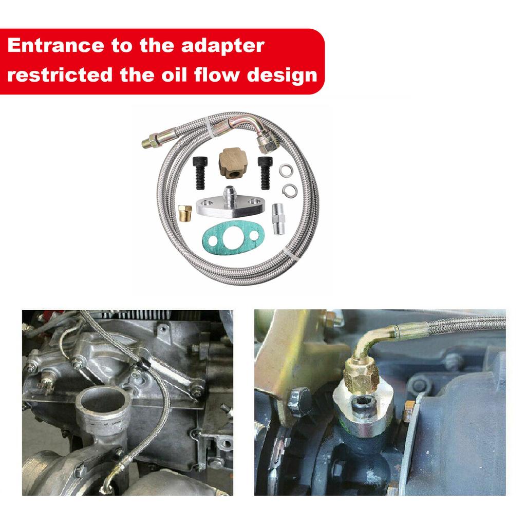 Turbo Oil Feed Line Oil Return Line Oil Drain Line Kit Turbo Oil Feed Line Kit T3 T4 T60 T61 T70 Tube 1/8 PNT Connectors Kit 41
