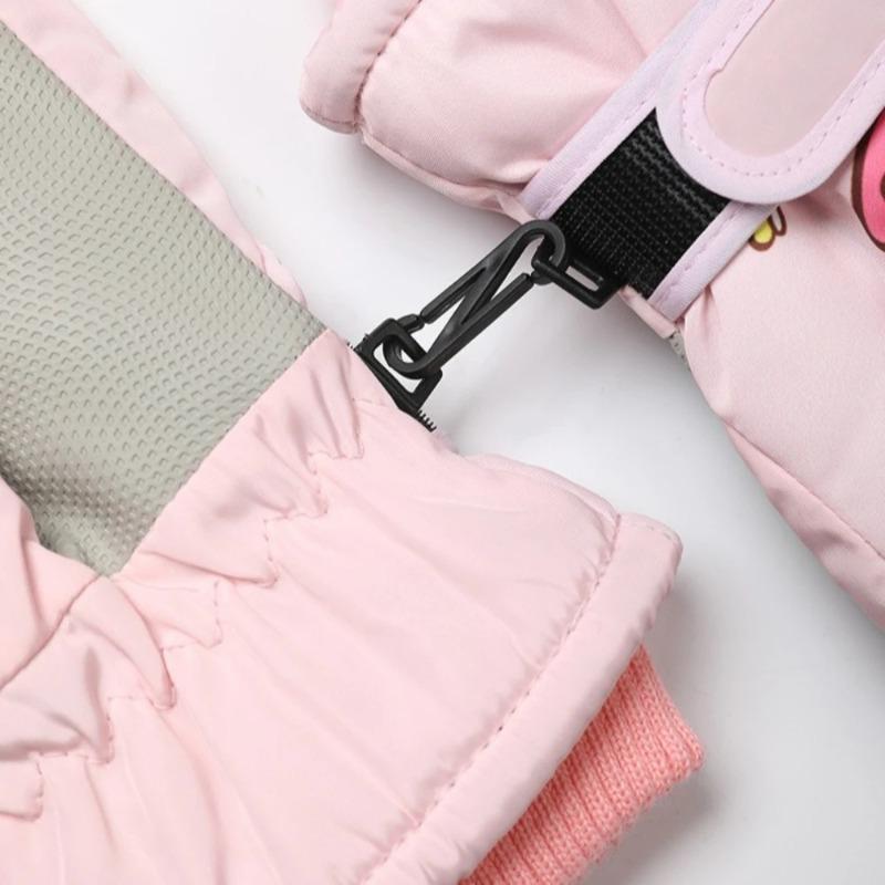 Melody Kuromi Winter Children Fleece Gloves Waterproof Outdoor Ski Warm Outdoor Cycling Gloves Windproof Cold Resistant Sanrio