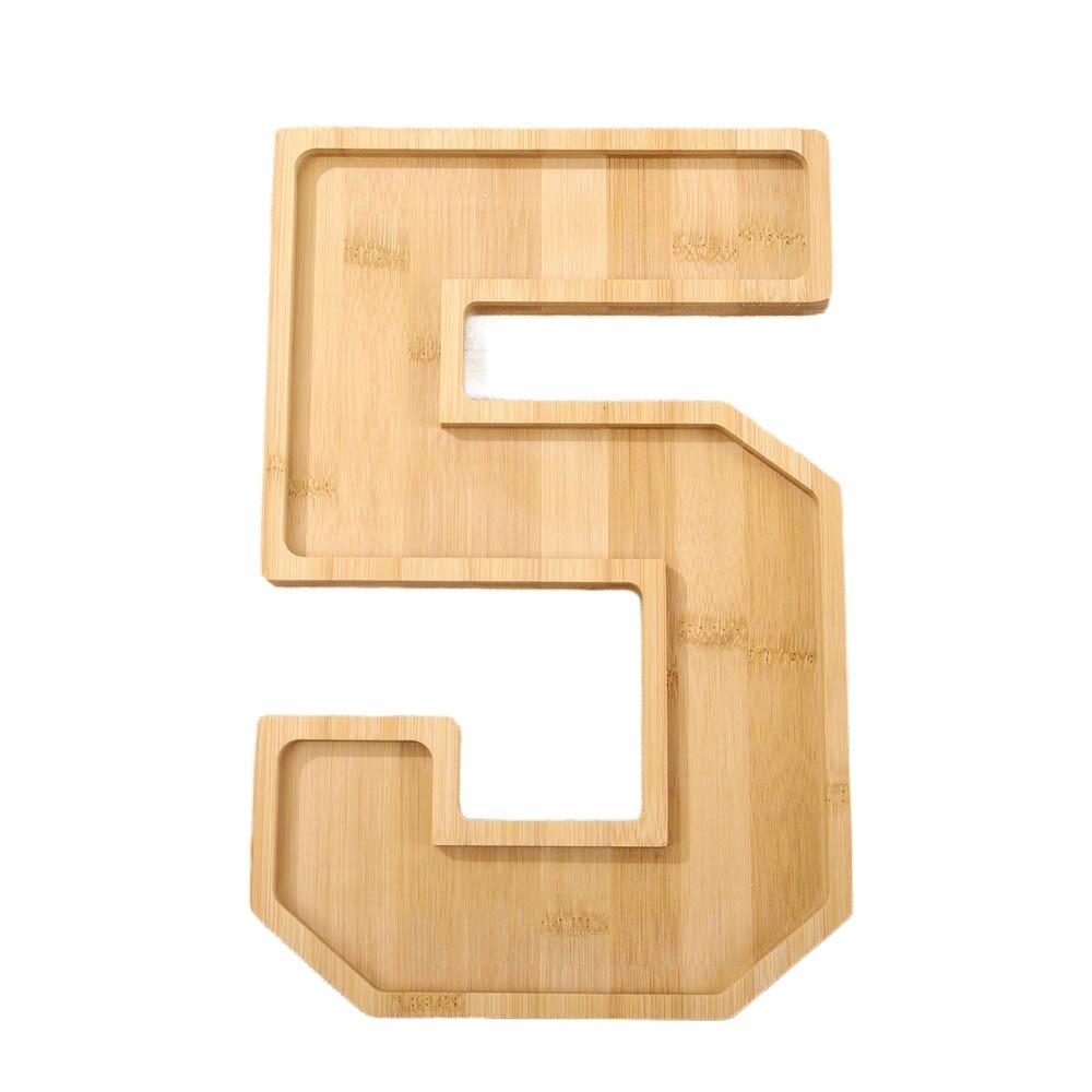 Fillable Wooden Number Charcuterie Board Decorative Food Platter Serving Trays  for Home