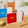 2026 Year of the Horse Wooden Desk Calendar with Custom Logo - Unique Punch Card Design for Business Office