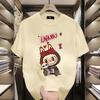 Polyester Fiber Material Fun Cartoon 3D Printing Labbubu Loose Short-sleeved T-shirt Round Neck Top Unisex