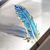 Vintage Peacock Feather Bookmark Light-Transmitting Hollow Out Bookmark  School Supplies