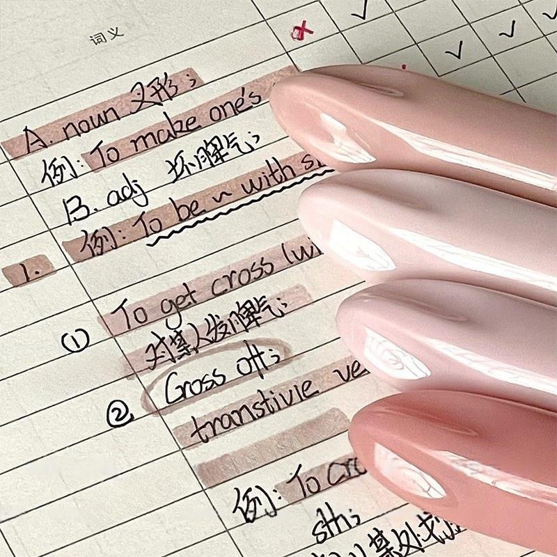 4pcs Morandi Color Dream Pastel Highlighter Pens Set Soft Tip Oblique Marker Liner for Drawing And Painting