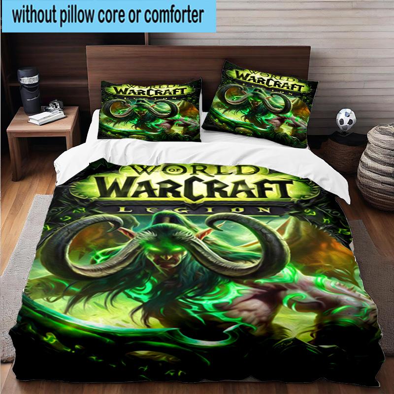 3PCS Warcraft Game 3pcs Bedding,Including 3PCS Duvet Cover And 2pcs Pillowcases Perfect for Christmas,Ideal for Bedroom, Dormitory