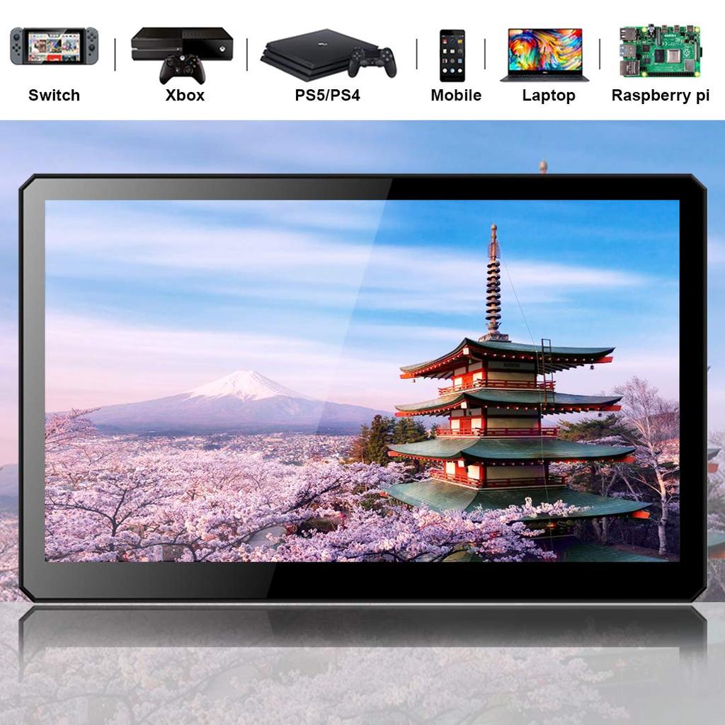 inch mobile monitor 1920x1080 resolution IPS touch panel portable monitor USB Type video output small monitor for Raspberry speaker 10.8 C/HDMI