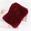 New lady real rex rabbit fur hat Natural warm rex rabbit fur hat scarf Women hand knitted soft real rabbit fur caps scarves