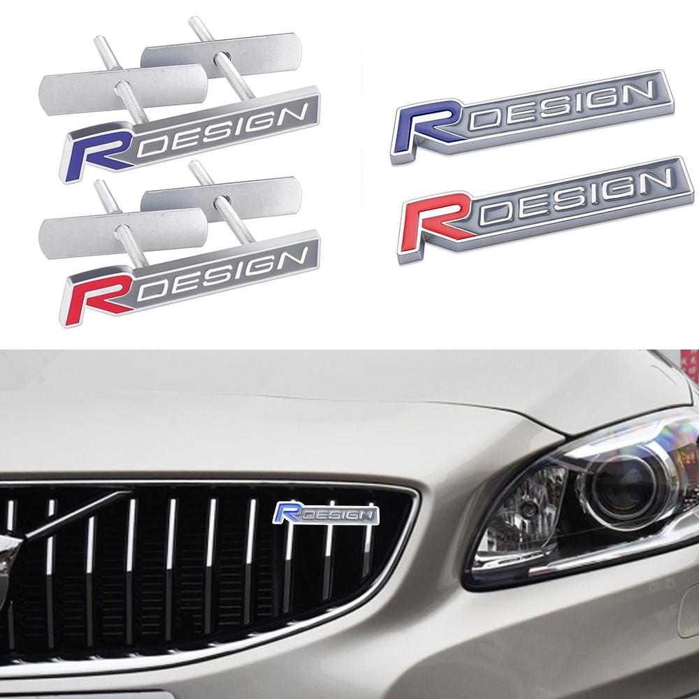 3D Metal R Design Badge Car Front Grille Badge For Volvo Rdesign V40 V50 S40 S80 XC60 S90 XC90 S60 XC40 V90 Sticker Accessories