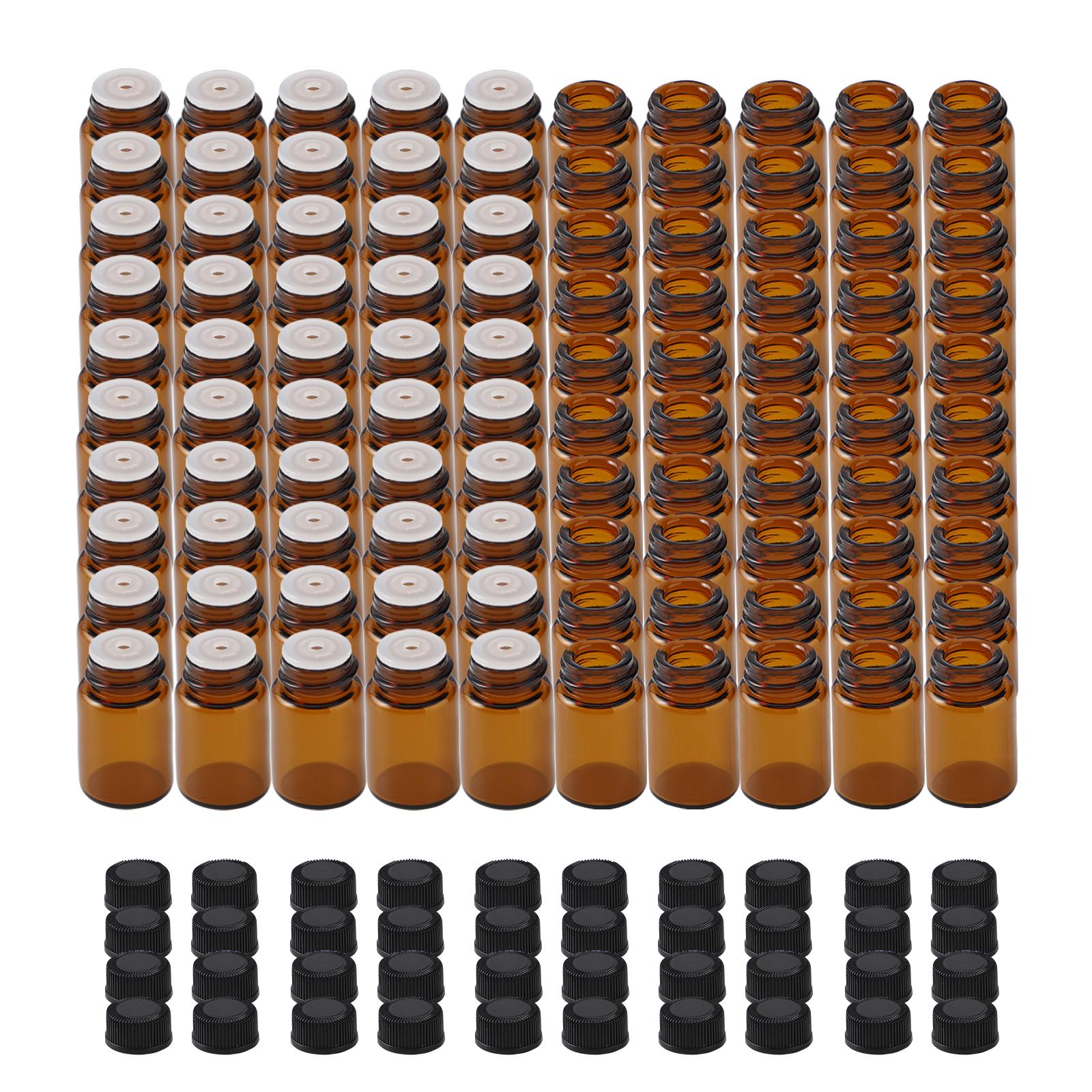 

100 шт. Бутылочка для эфирного масла Толстое стекло Ударопрочная Защита от УФ-лучей Портативная бутылочка для эфирного масла Коричневая Type 2