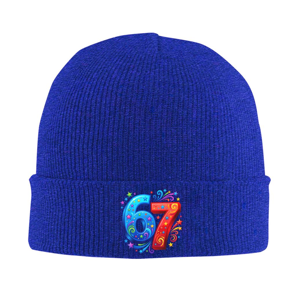 67 Meme six Seven Beanie Hats  Bonnet Hats Female Male Street Outdoor Sport Skullies Beanies Autumn Winter Printed Elastic Caps