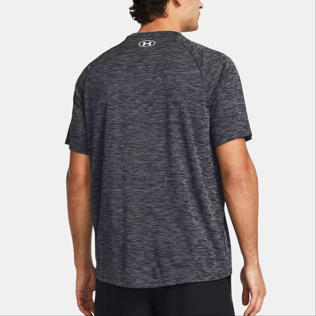 Under Armour Logo Print Loose Fit Crew Neck Short Sleeve T-Shirt Men Tops Black 1382796-001