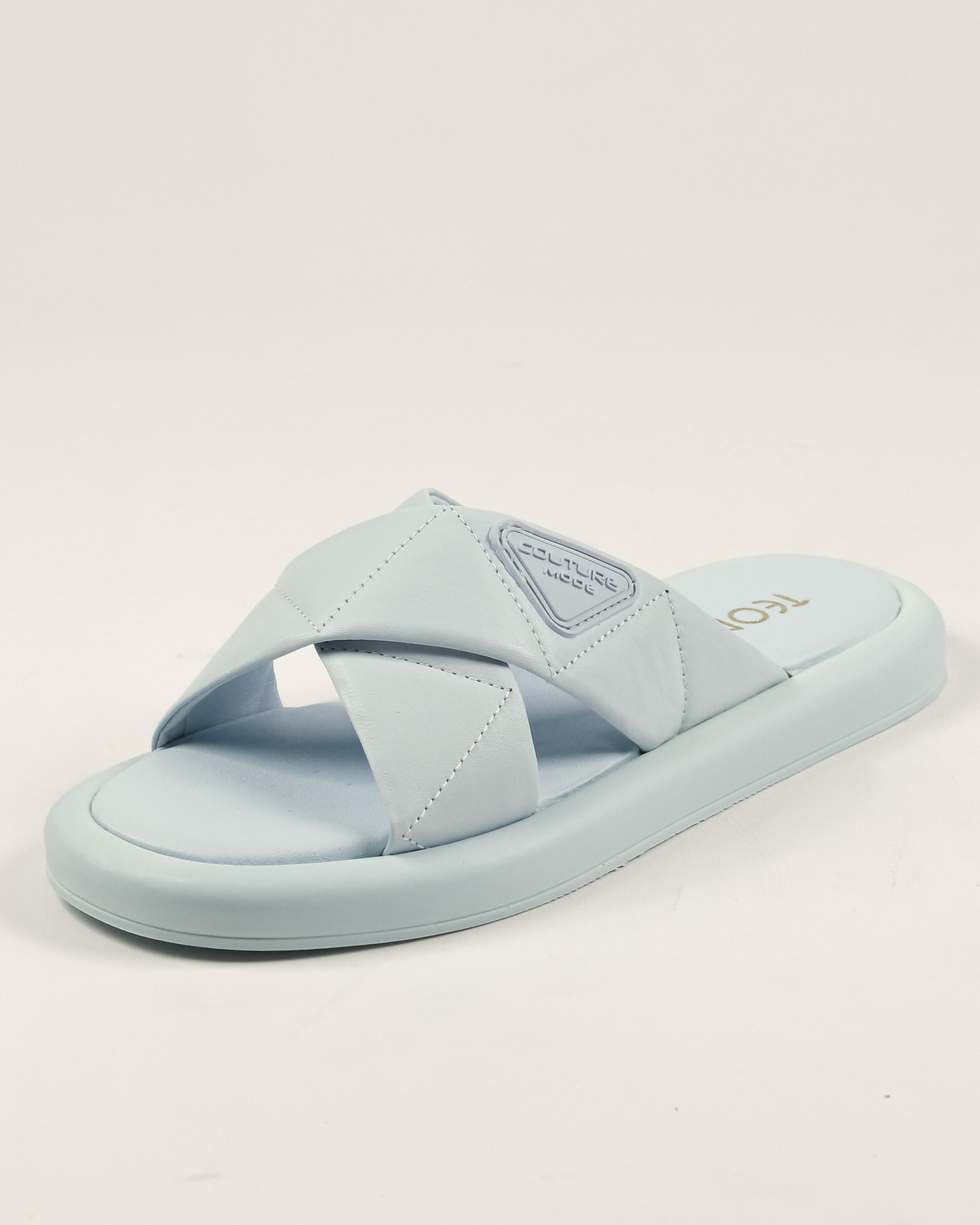 Infradito da donna Teona 455 36 in pelle blu 38 colore azzurro