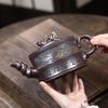 Chinesische Tradition Yixing Lila Ton Teekanne Handgefertigt Bergmuster Teekanne Große Kapazität Kanne Zisha Teegeschirr Teegeschirr Set 750ml