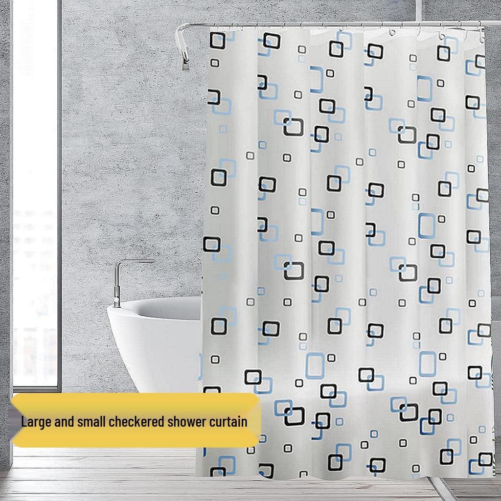 Cross-Peva Shower Curtain: No-Punch, Moisture-Proof, Waterproof, Quick-Dry, Thickened Partition for Dormitory or Bathroom