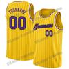 Custom Name Gold White Pinstripe Purple 3D Printed Fashion Men's Basketball