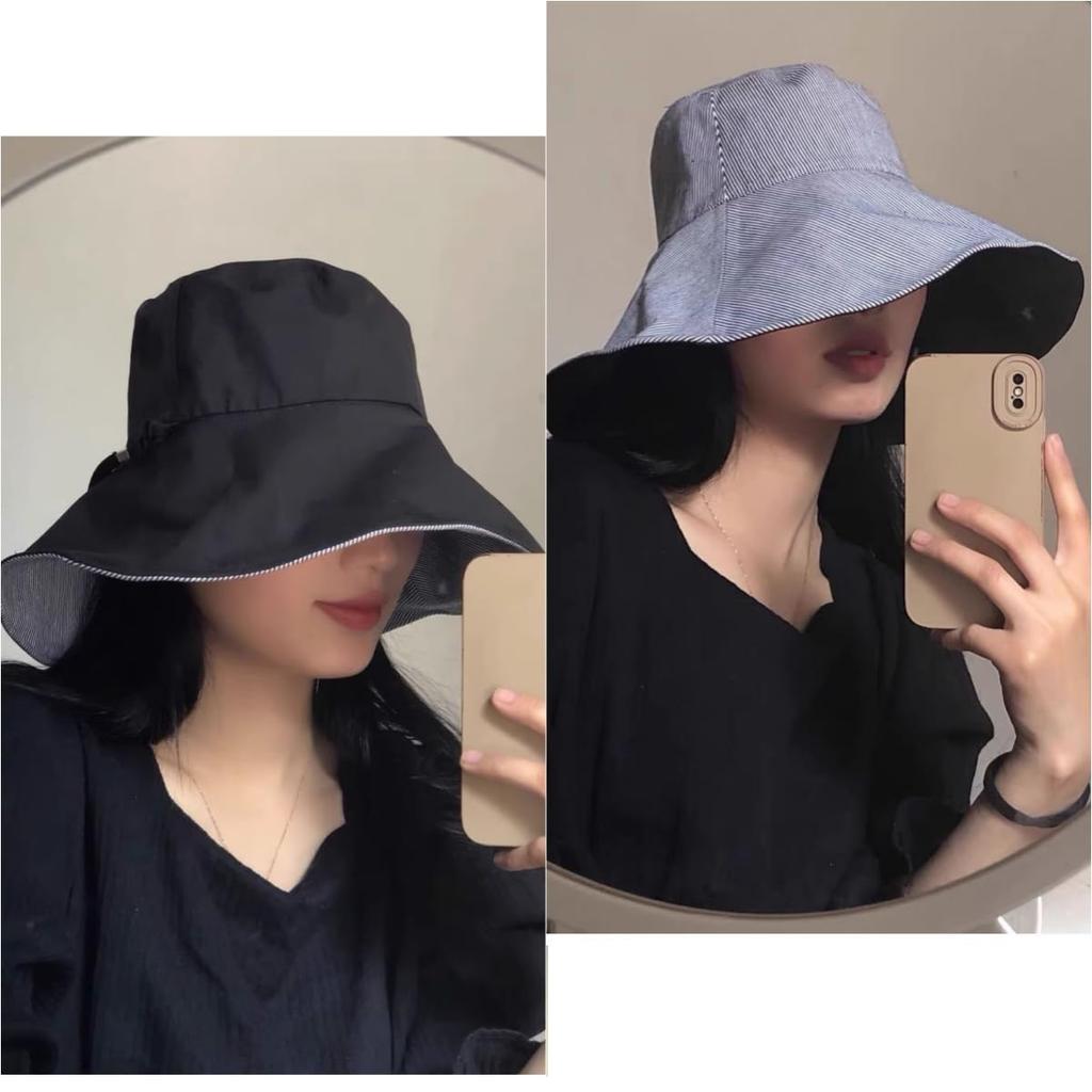 Reversible Foldable Wide UV Sun Wire UV Sunburn Face Slimming [Qzkouma] Women's Hat, Brim, Protection, Hat, Double-Sided Use, Insert, Protection,