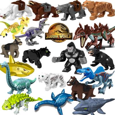 Big Sale!!! Jurassic Park World Dinosaurs Indoraptor Triceratops Indominus Rex T-Rex Model Building Blocks Toys For Children