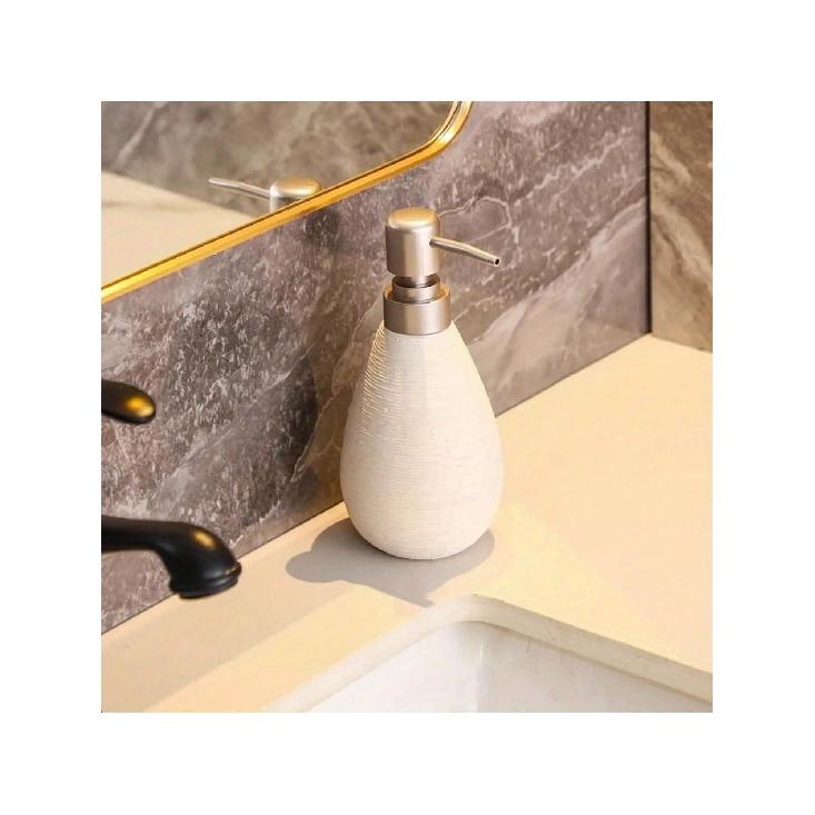 Creative Retro Style Ceramic Push-Type Soap Dispenser With Pump, Hand Soap Bottle, Suitable For Bathrooms Kitchens And Toilets
