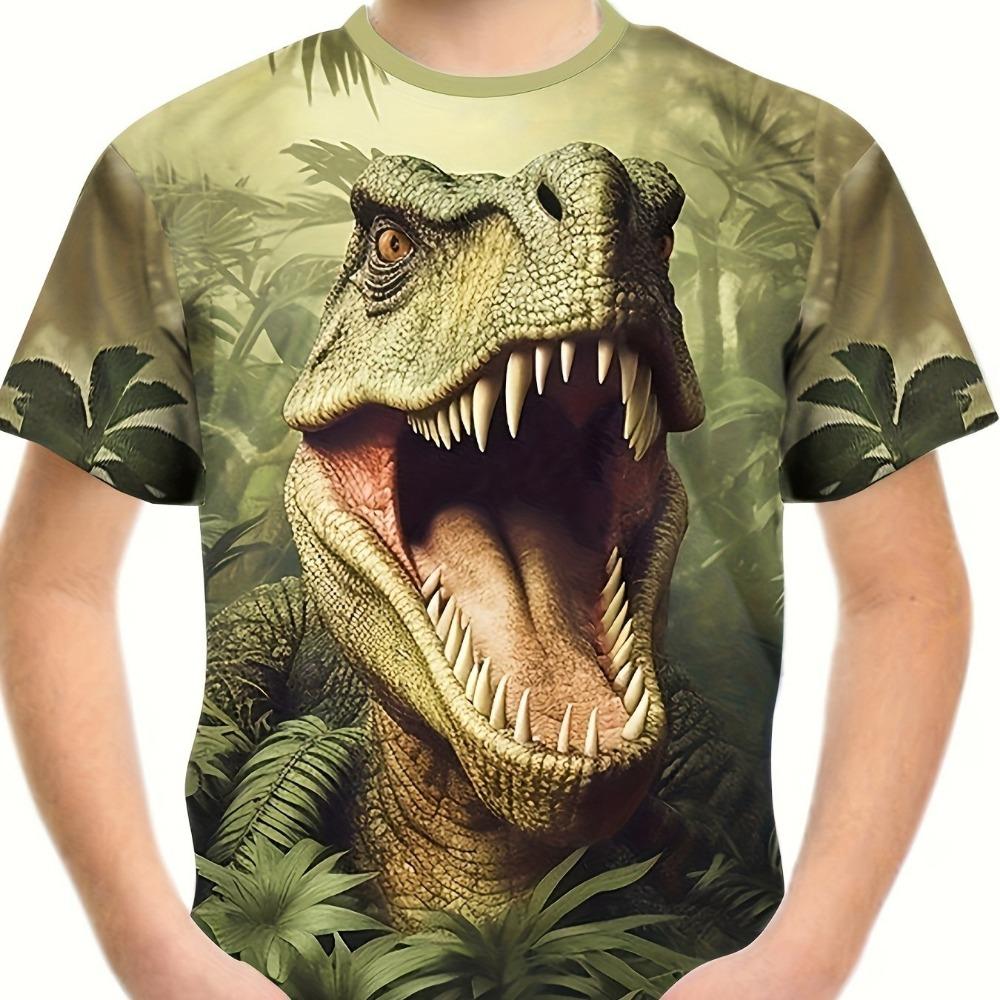 Children's Clothing Boys Tshirt Short Sleeve Girl T-Shirt 3D Cartoon Dinosaurs Casual Round Neck Tees Kids Summer Clothes Tops