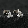 1 Pair Right Grand ASTM F136 Titanium 20G Trinity CZ Stud Earrings Simple Hypoallergenic Triple Flower Cartilage Earring Set