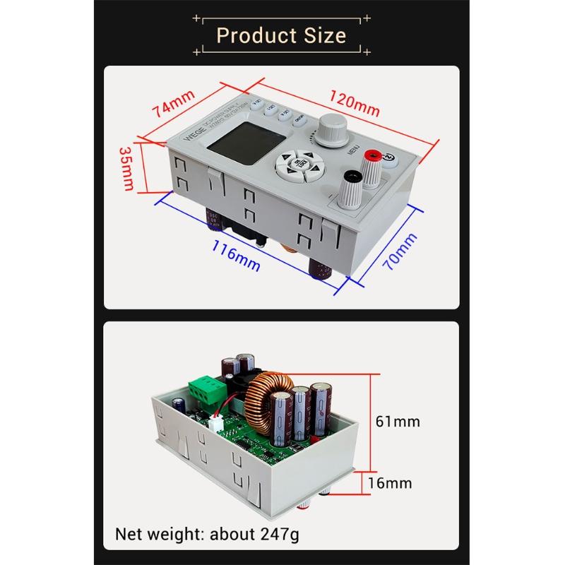 60V 12A Adjustable CNC for DC Power Supply Step-down Power Supply Module Constant Voltage Constant Current LCD Screen