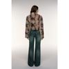 Stylish retro sweet and cool horn buckle short leopard print imitation fur coat women's 2025 autumn and winter warm fur fur top