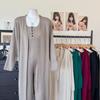 Autumn and Winter New Slim-fit and Thin Knitted Cardigan Sling Vest Wide-leg Pants Knitted Three-piece Set