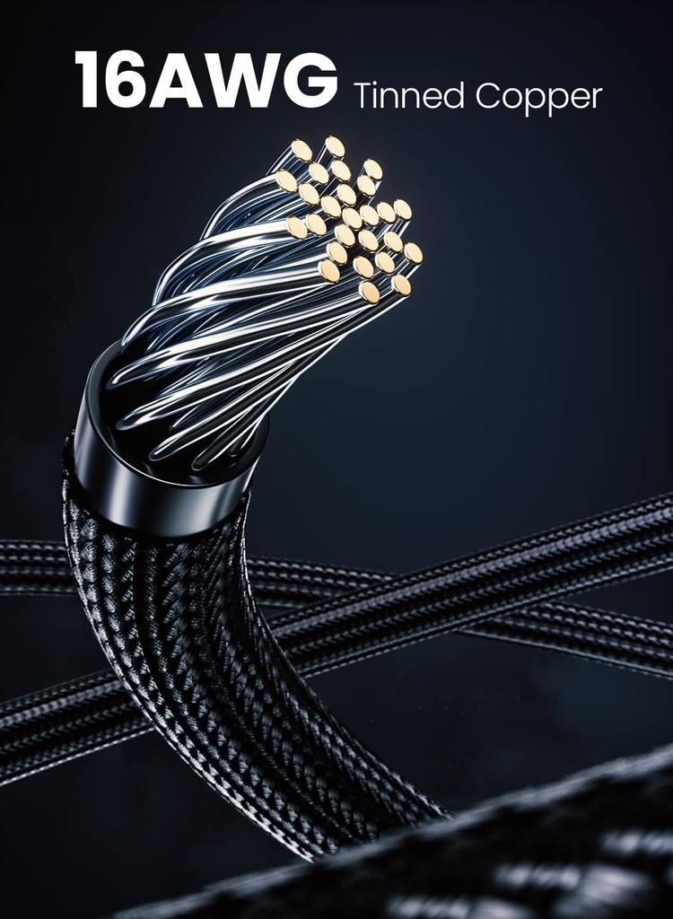 Fasgear Verlängerung Stecker auf 4x8 Buchse gesleevt 40cm 12V HPWR Kabel Kompatibel mit GPU GeForce RTX und 5090 PCI-e 5.0 Kabel, 16-Pin (12 + 4) PCI-E 5.0