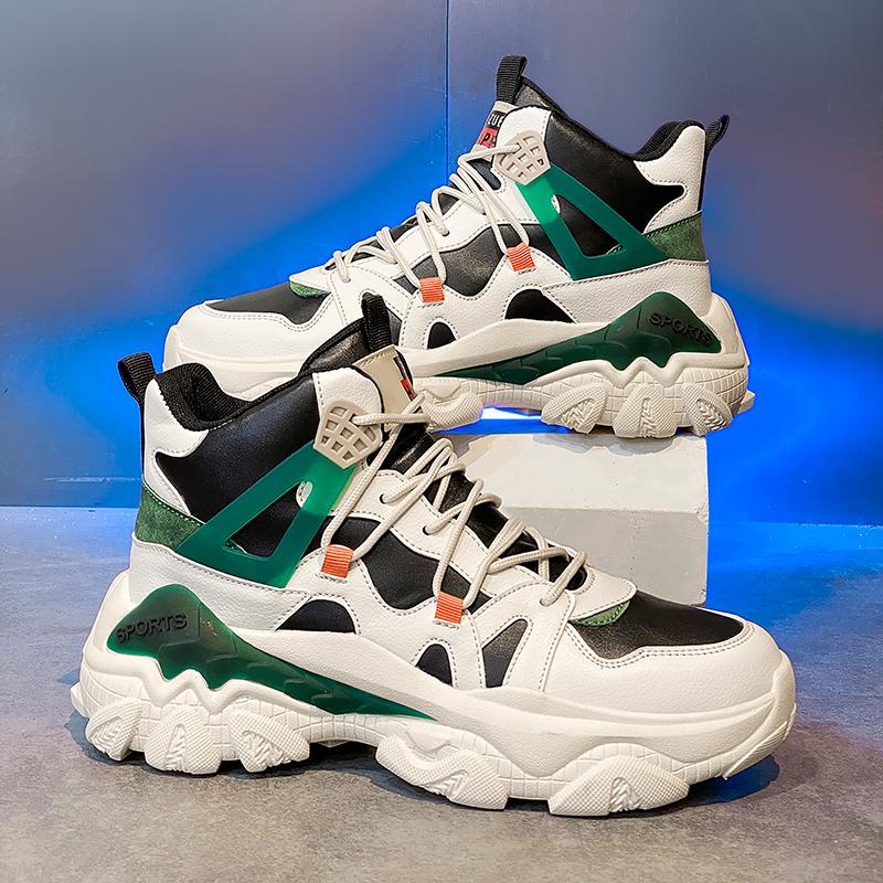 

Кроссовки мужские высокие зимние удобные уличные модные кроссовки на шнуровке на плоской подошве 2024 новые мужские теннисные туфли 39 бежевый