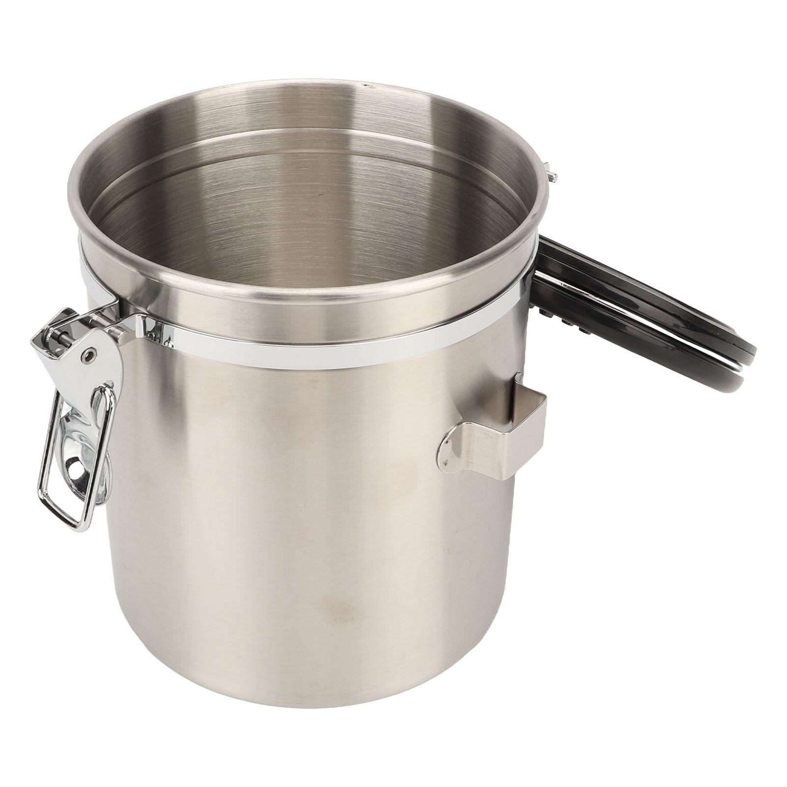 

Герметичный контейнер для кофейных зерен из нержавеющей стали Канистра для кофе Кухонный контейнер для хранения еды с выпускным клапаном Совок 1.2L