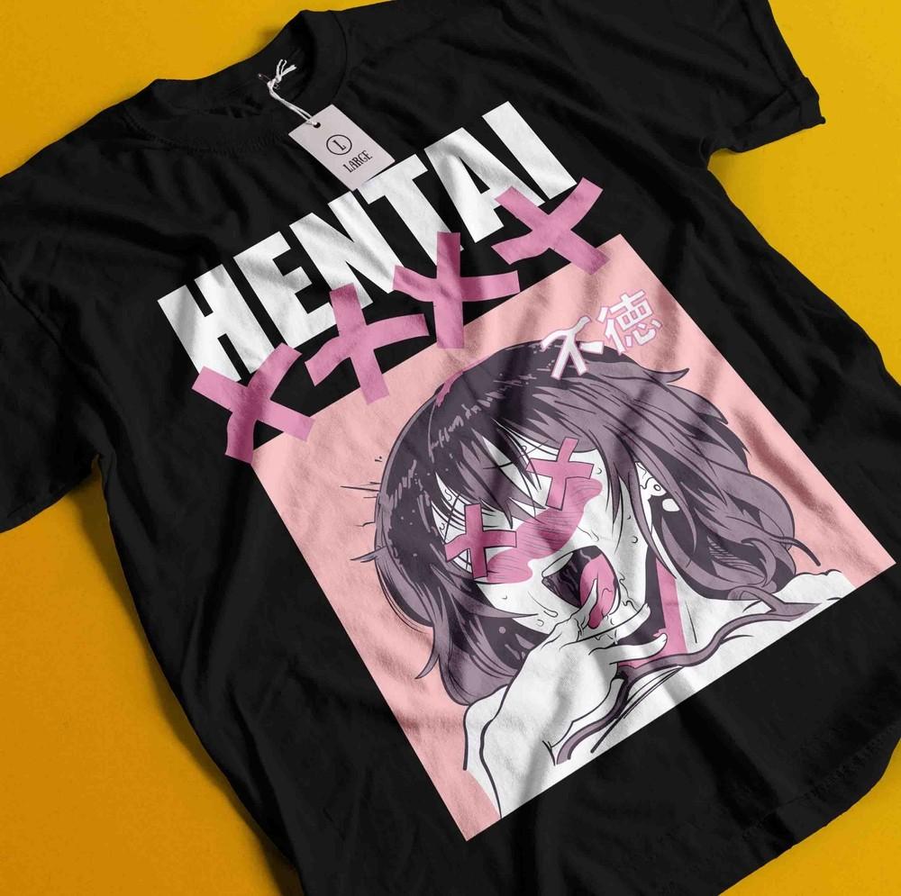 

Аниме футболка в стиле этти, японская графическая футболка, манга вайфу каваии, унисекс футболка 3XL