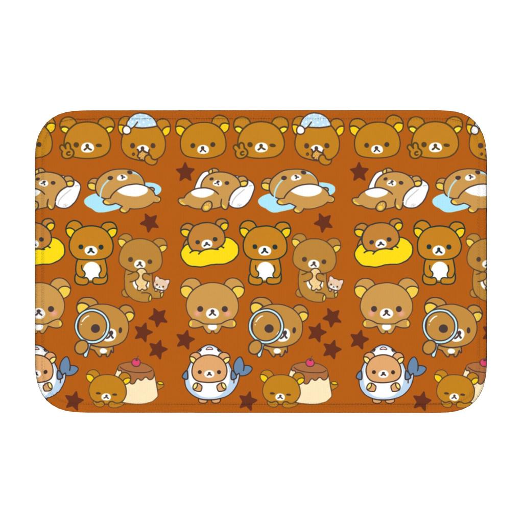 R-Rilakkumaes Cartoon Floor Door Kitchen Bathroom Mat Anti-Slip Indoor Doormat Garden Living Room Entrance Rug Carpet Footpad