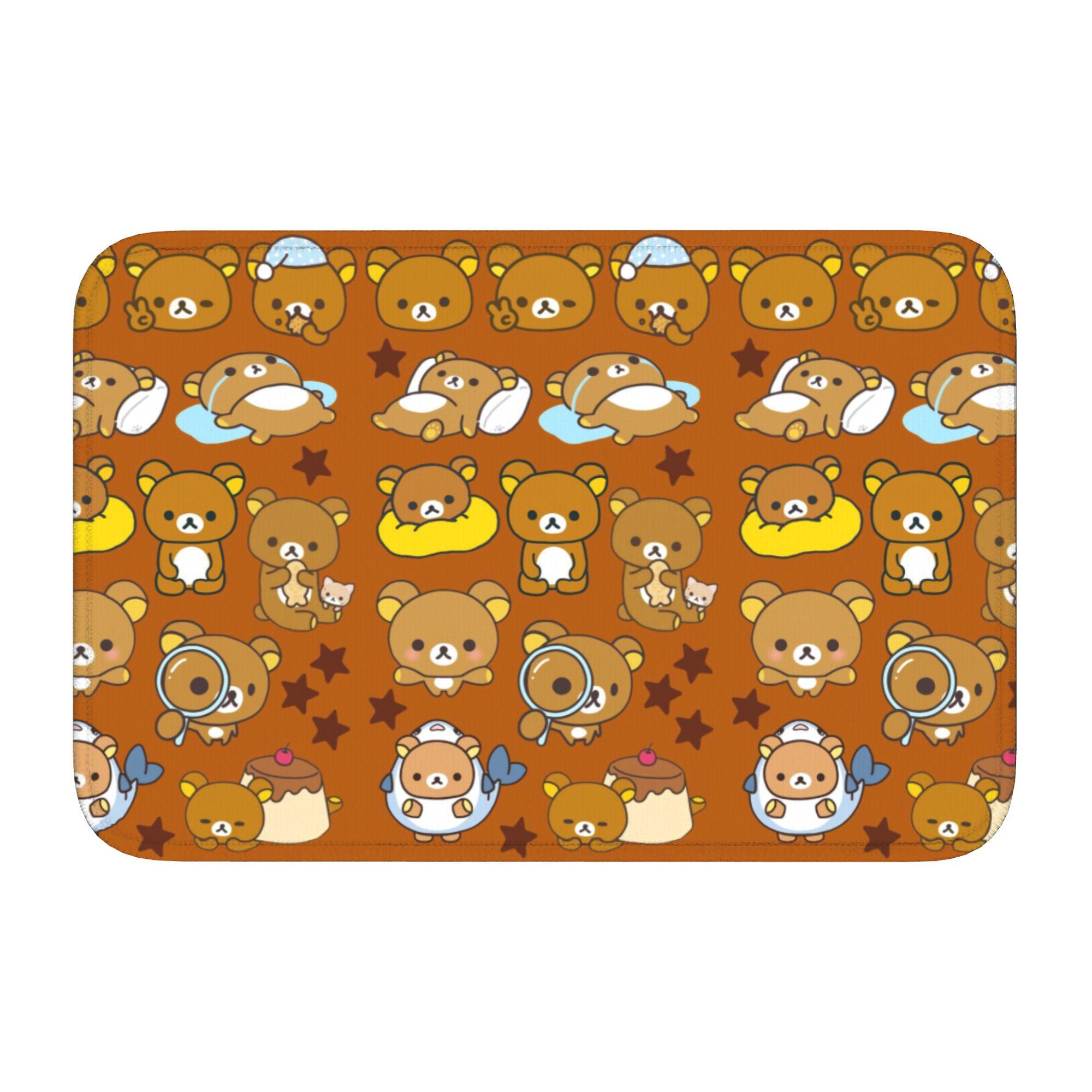 

R-Rilakkumaes Cartoon Doormat Non-Slip Bath Kitchen Welcome Mat Toilet Door Floor Entrance Carpet Rug Footpad 60cm x 90cm