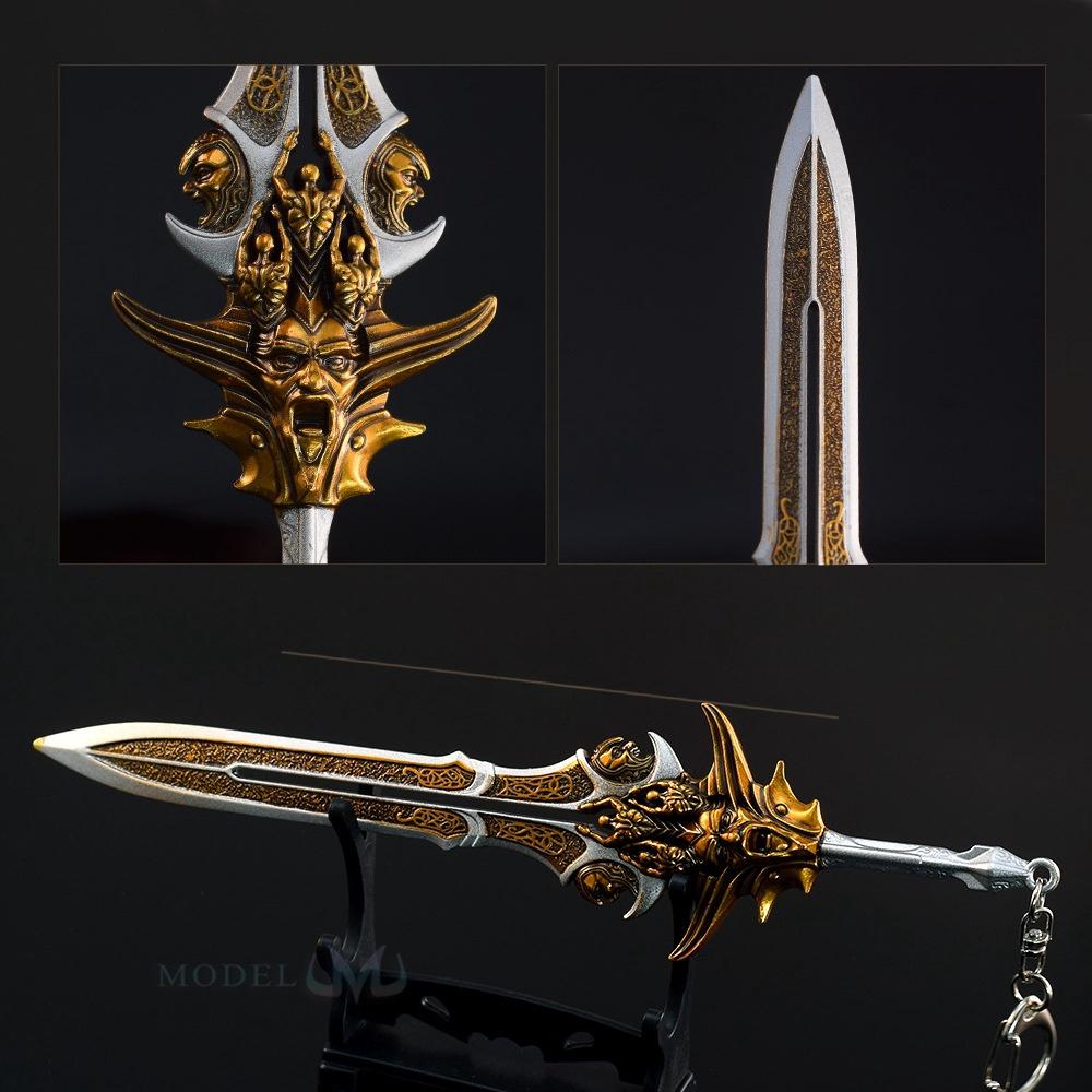 20cm God of War 4 Katana Sword Metal Anime Kratos Athena Blade Olympus Ghost Leviathan Chaos Real Japanese Katana Sabre Figure