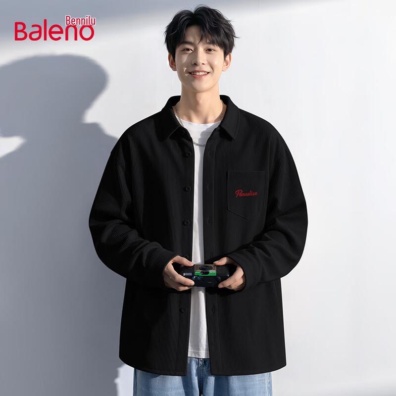 Baleno Men's Vintage American Corduroy Long Sleeve Shirt