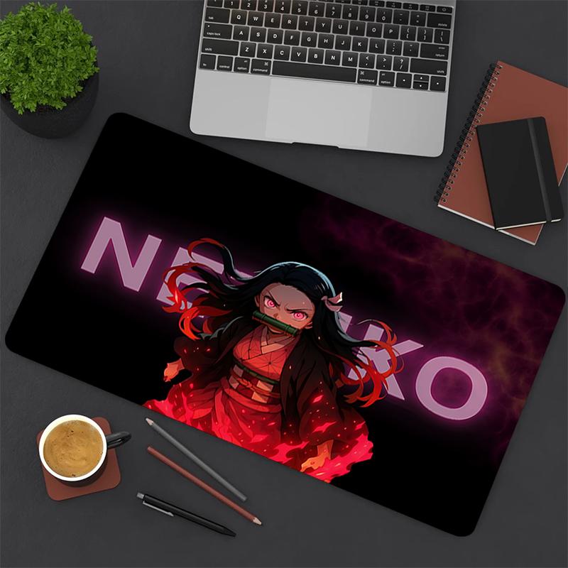 1Pc Nezuko'S Journey Through Shadows Gaming Mouse Pad Keyboard Desk Mat Non-slip Rubber Lock Edge Waterproof Computer Mousepad for Office Home Decor Y