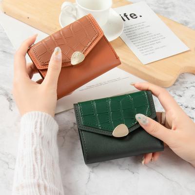 Newest Small Wallet Female Korean Style Anti-Degaussing Small Fresh Compact Simple Ladies Thin Multi-Card Coin Purse Card Holder